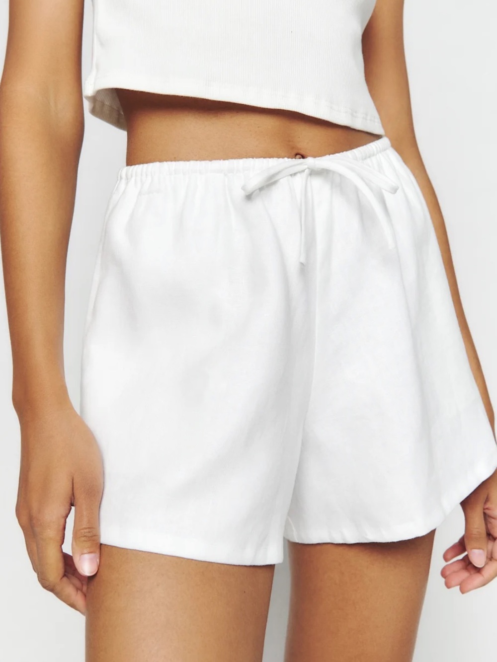 Reformation Zoey Linen Short Ivory